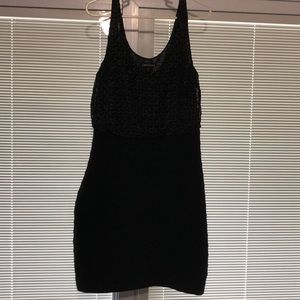 Express black dress / top black & silver lace